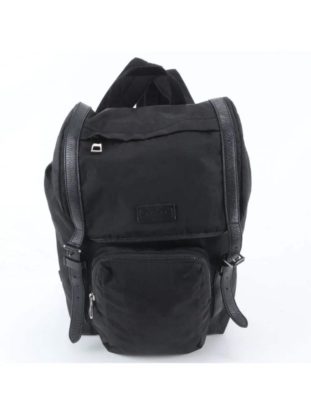 Gucci GG Nylon Leather Backpack Shoulder Bag